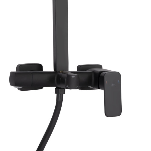 Душевая система для кабины Qtap Capricorn на три потребителя (с изливом) 53103KNB Black Matt