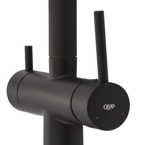Смеситель для кухни Qtap Kuchyne с подключением для питьевой воды QTKUC92102UB Black Matt