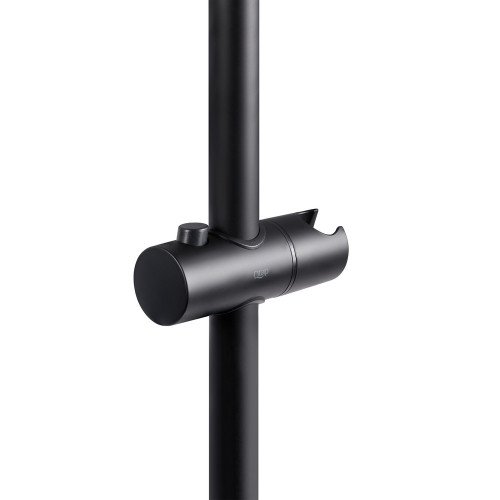 Душова стійка з тримачем універсальна Qtap Lepit 665 мм округла QTLEP82103OB Black Matt