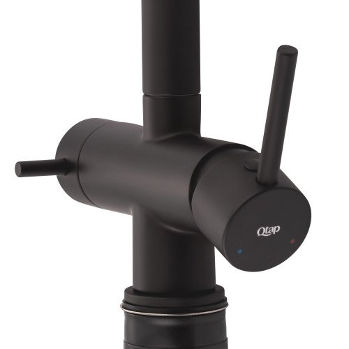 Смеситель для кухни Qtap Kuchyne с подключением для питьевой воды QTKUC92102UB Black Matt
