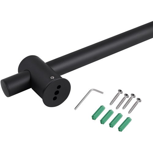 Душова стійка з тримачем універсальна Qtap Lepit 665 мм округла QTLEP82103OB Black Matt