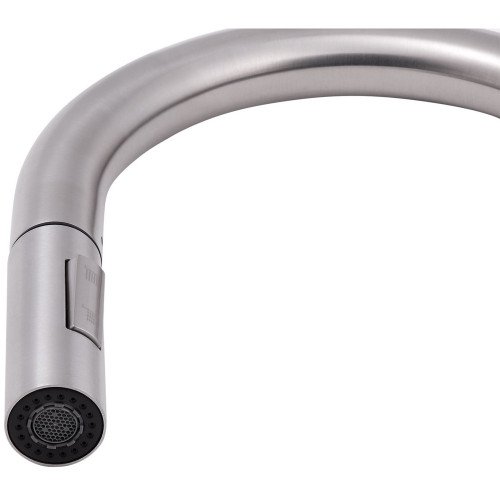 Змішувач для кухні Qtap Lenicka з висувним виливом QTLEN9138103UN Brushed Nickel PVD