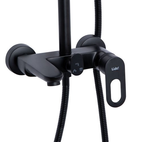 Набір 2в1 душова система lidz latwa 1030 black + змішувач для раковини lidz latwa 001 black