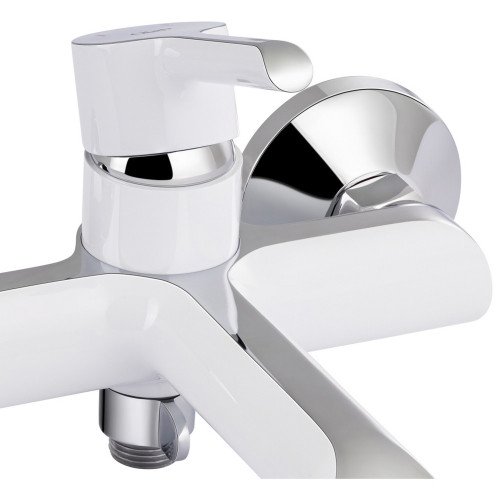 Смеситель для ванны Qtap Grand (c душевым гарнитуром) QTGRAWCR006 Chrome/White