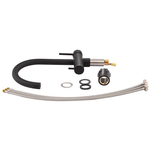Смеситель для кухни Qtap Kuchyne с подключением для питьевой воды QTKUC92102UB Black Matt