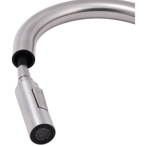 Змішувач для кухні Qtap Lenicka з висувним виливом QTLEN9138103UN Brushed Nickel PVD