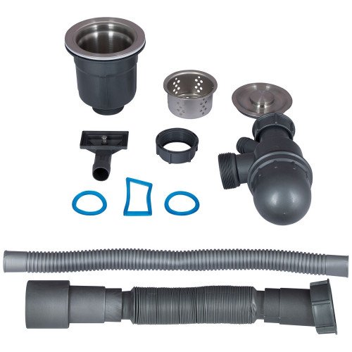 Набір 2в1 мийка для кухні інтегрована lidz handmade h6050g + дозатор + змішувач для кухні lidz aria 015f31 з гнучким виливом black/nickel