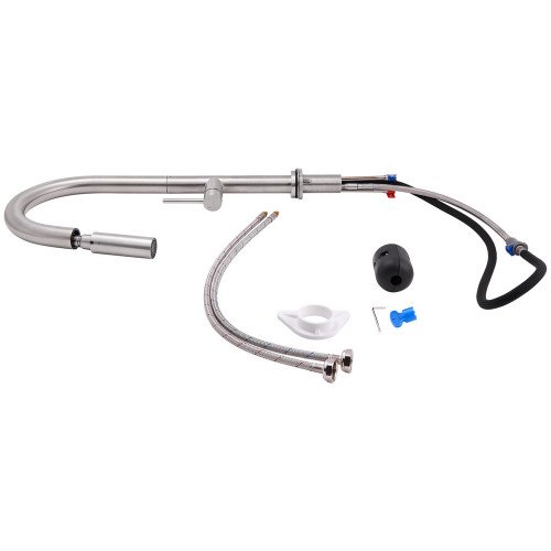 Змішувач для кухні Qtap Lenicka з висувним виливом QTLEN9138103UN Brushed Nickel PVD