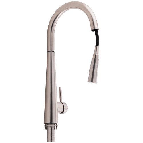 Змішувач для кухні Qtap Evicka з висувним виливом QTEVI91103UN Brushed Nickel PVD