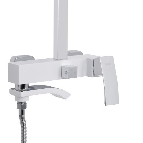 Душевая система универсальная Qtap Swan Cascada на три потребителя (с изливом) QTSWA111CRW45570 Chrome/White