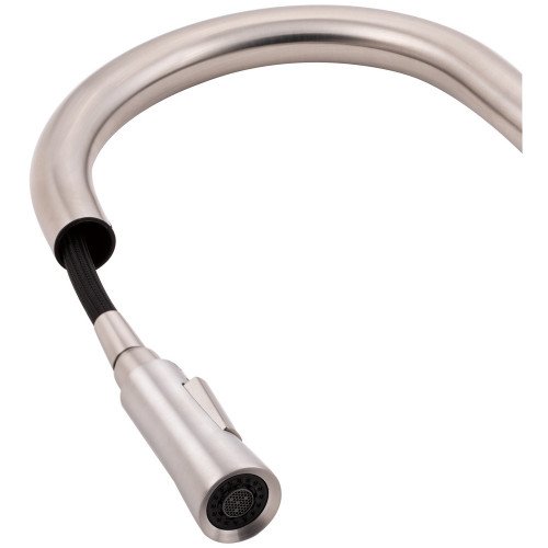 Змішувач для кухні Qtap Evicka з висувним виливом QTEVI91103UN Brushed Nickel PVD