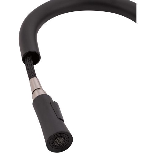 Змішувач для кухні Qtap Evicka з висувним виливом QTEVI9135103UB Black Matt