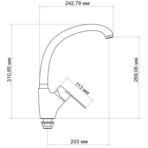 Смеситель для кухни Lidz Tani 007F (k40) LDTAN007FCRM44970 Chrome