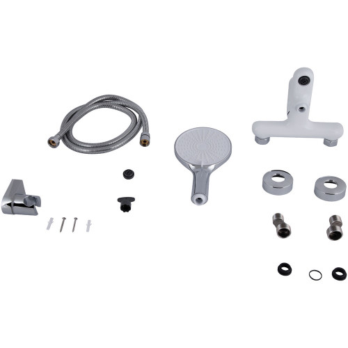 Смеситель для ванны Qtap Jay (c душевым гарнитуром) QTJAY259CRW45553 Chrome/White