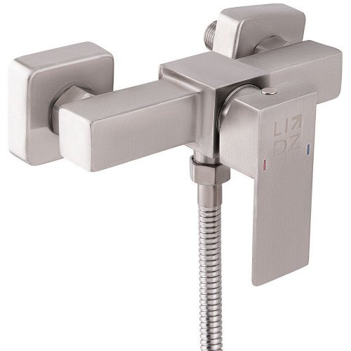 Смеситель для душа Lidz Kubis 010 (с душевым гарнитуром) (k35) LDKUB010NKS28535 Nickel