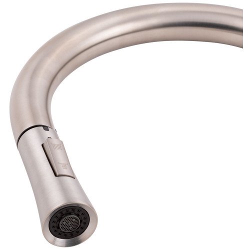 Смеситель для кухни Qtap Baruska с выдвижным изливом QTBAR9137103UN Brushed Nickel PVD