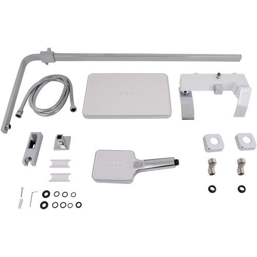 Душова система універсальна Qtap Swan Cascada на три споживача (з виливом) QTSWA111CRW45570 Chrome/White