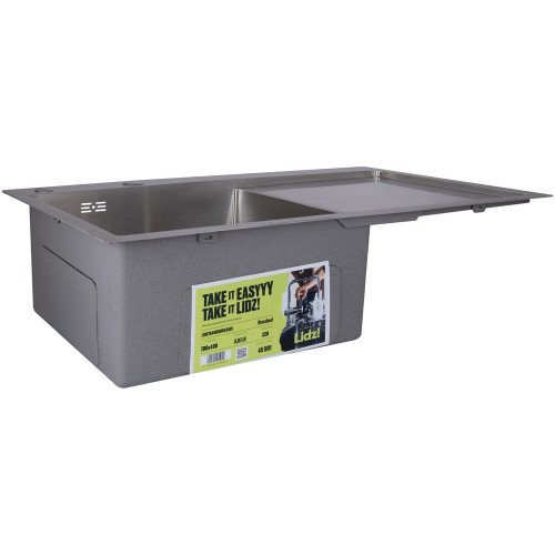 Мийка для кухні інтегрована Lidz Handmade H7849R крило праворуч (LDH7849BRUR45591) Brushed Steel 3,0/1,0 мм
