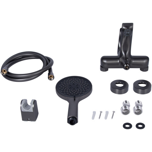 Набір 2в1 Qtap Vlasta New (з душовим гарнітуром) QTVLA259GMB45643 Gunmetal Black PVD + Qtap Vlasta New QTVLA270GMB45641 Gunmetal Black PVD