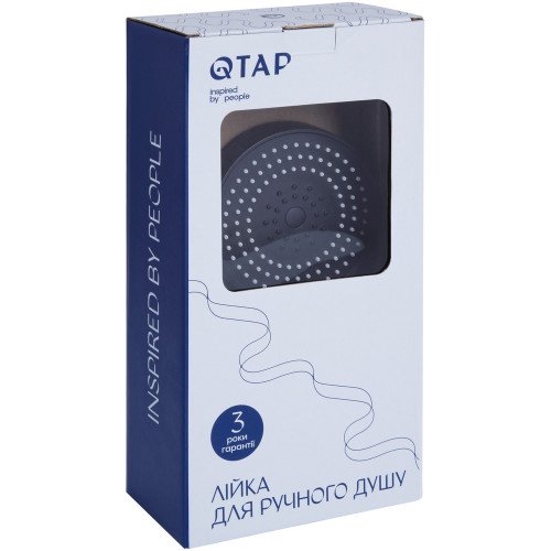 Лейка для ручного душа Qtap Rucni D 130 мм округлая QTRUC125BLM45951 Black Matt