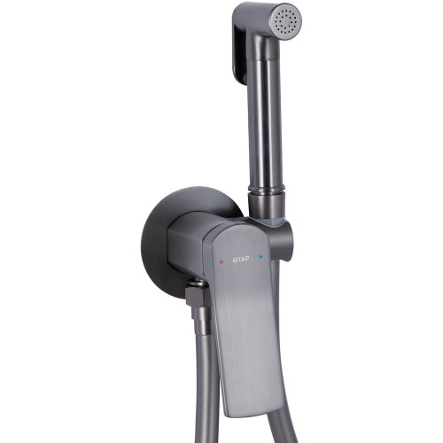Набор для гигиенического душа Qtap Slavonice округлый QTSLA262GMB45916 Gunmetal Black PVD