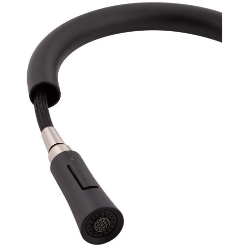 Змішувач для кухні Qtap Baruska з висувним виливом QTBAR9137103UB Black Matt