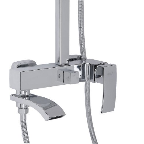 Душова система універсальна Qtap Swan Cascada на три споживача (з виливом) QTSWA111CRM45566 Chrome