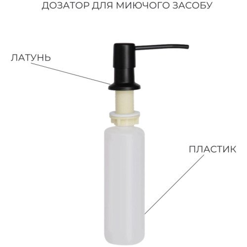 Комплект Lidz Handmade H5050HB Мойка для кухни интегрированная Decor Black PVD Honeycomb в комплекте с дозатором+Lidz LIDZK01B Корзина для мойки