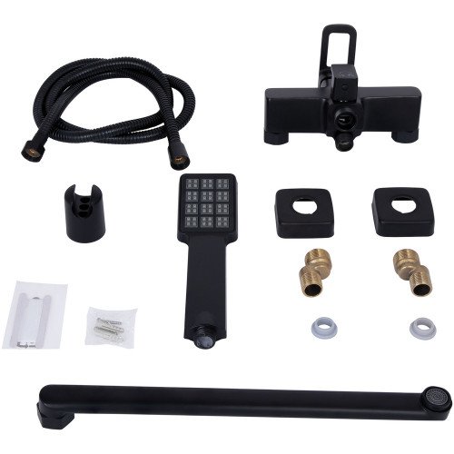Набор 2в1 смеситель для ванны lidz wawel 005 black + смеситель для раковины lidz wawel 001 black