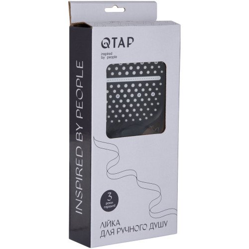 Лейка для ручного душа Qtap Rucni 260x120 мм округлая QTRUC125BLM45782 Black Matt