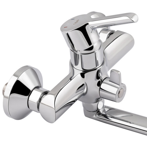 Смеситель для ванны Qtap Grand с поворотным изливом (c душевым гарнитуром) QTGRACRM005 Chrome