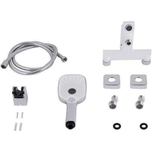 Смеситель для ванны Qtap Gemini (c душевым гарнитуром) QTGEM259CRW45683 Chrome/White