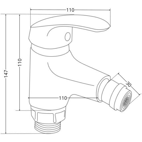 Змішувач для біде Lidz Tani 001AF (k40) LDTAN001AFCRM44958 Chrome