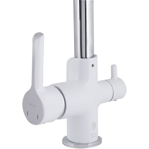 Смеситель для кухни Qtap Grand с подключением для питьевой воды QTGRA362CRW45668 Chrome/White