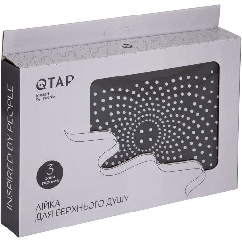 Лійка для верхнього душу Qtap Hlavova 260x180 мм прямокутна QTHLA107CRM45784 Chrome/Black