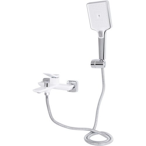 Змішувач для ванни Qtap Presto (з душовим гарнітуром) QTPRE259CRW45579 Chrome/White