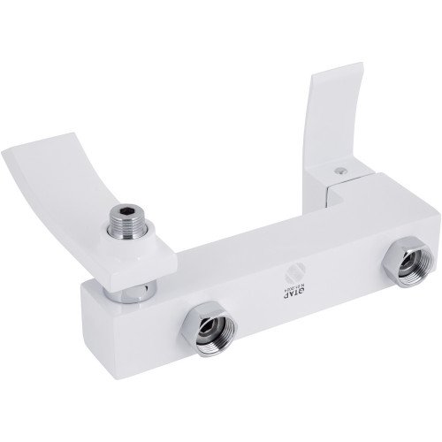 Смеситель для ванны Qtap Swan Cascada с поворотным изливом (c душевым гарнитуром) QTSWA260CRW45569 Chrome/White