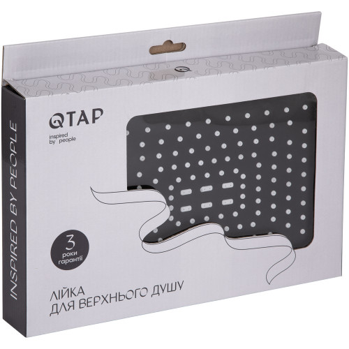 Лійка для верхнього душу Qtap Hlavova 260x180 мм прямокутна QTHLA107BLM45786 Black Matt