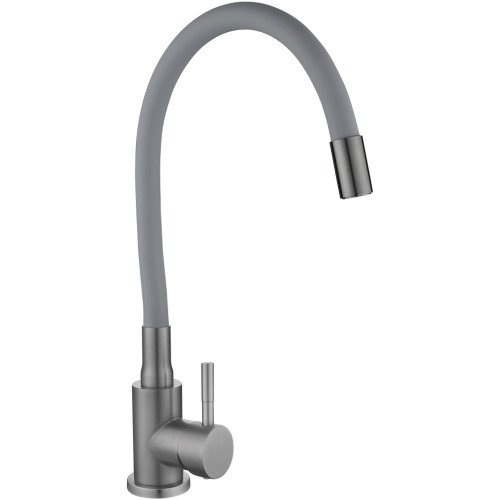 Змішувач для кухні Lidz Aria 015F3 (k35) з гнучким виливом LDARI015F3GGRP49565 Graphite/Grey