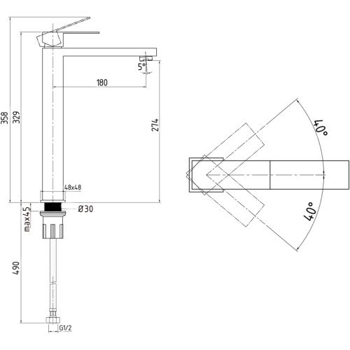 Смеситель для раковины высокий Lidz Helix 001FH (k35) LDHEL001FHNKS49179 Nickel