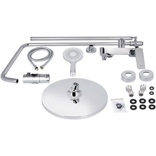 Набор 2в1 Qtap Vlasta New на три потребителя (с изливом) QTVLA111CRM45650 Chrome + Qtap Vlasta New QTVLA270CRM45640 Chrome