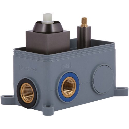 Душова система для душу Qtap Gemini прихованого монтажу на два споживача QTGEM113GMB45698 Gunmetal Black PVD