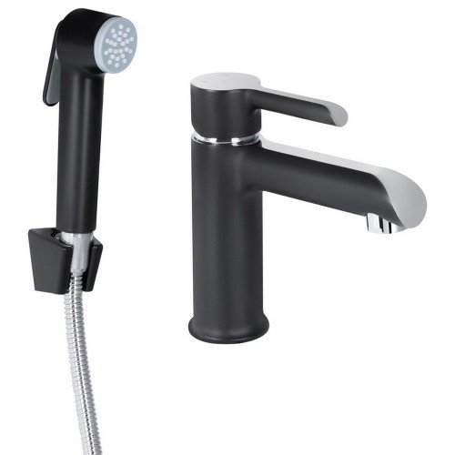 Змішувач для раковини Qtap Grand (з гігієнічним душем) QTGRA272CRB45672 Chrome/Black Змішувач для раковини Qtap Grand (з гігієнічним душем) QTGRA272CRB45672 Chrome/Black