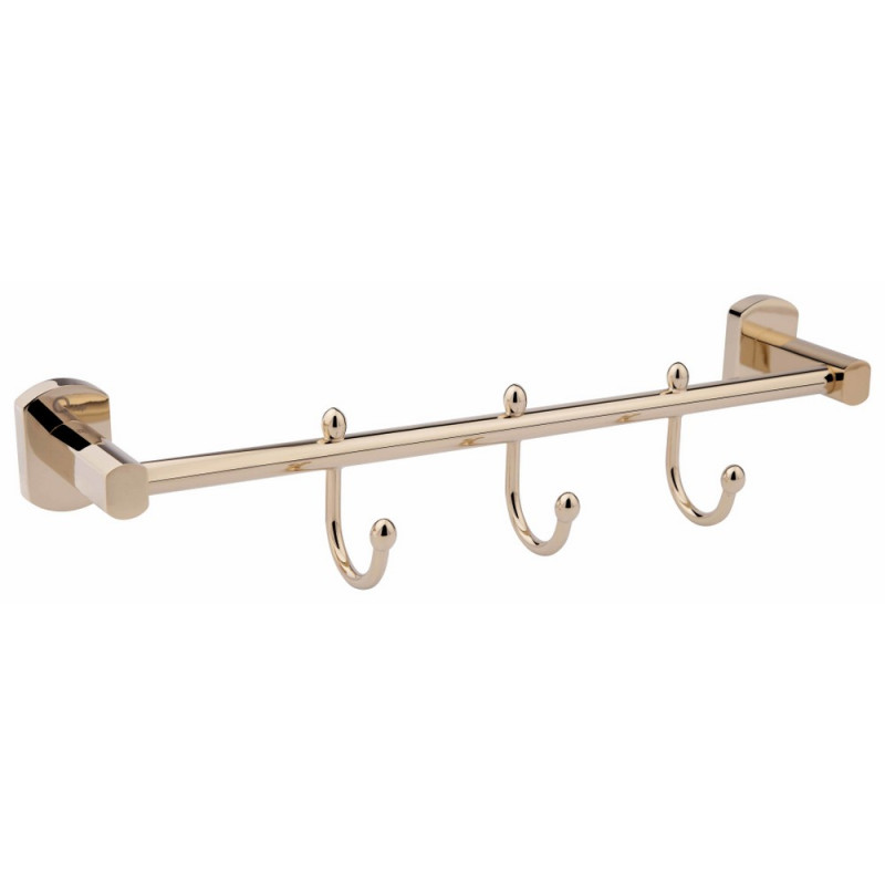 Тримач для рушника Qtap Liberty 3 гачка 365 мм QTLIBORO11543 Gold