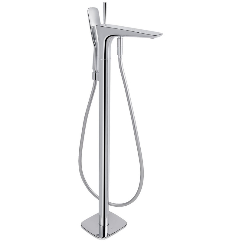 Смеситель для ванны Qtap Podlaha напольный (c душевым гарнитуром) QT19103VDC Chrome
