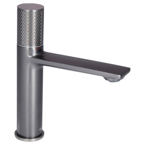 Змішувач для раковини Qtap Brno з прогресивним картриджем 1067103K Gunmetal Black PVD