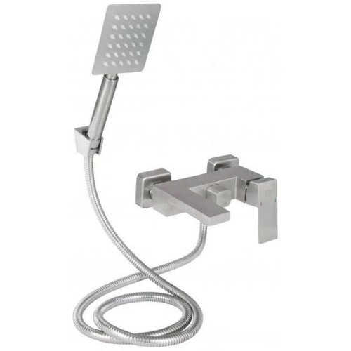Змішувач для ванни Lidz Kubis 0061 (з душовим гарнітуром) (k35) LDKUB0061NKS43379 Nickel