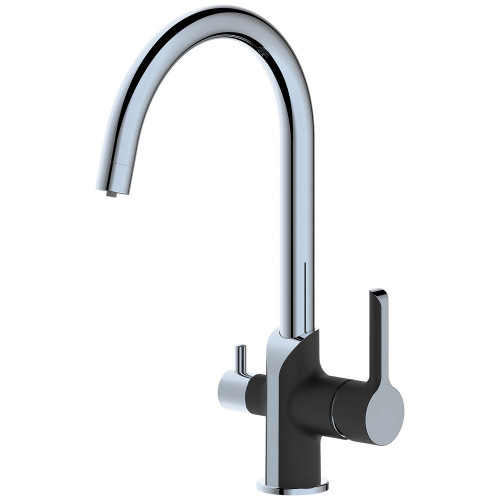 Смеситель для кухни Qtap Grand с подключением для питьевой воды QTGRA362CRB45669 Chrome/Black