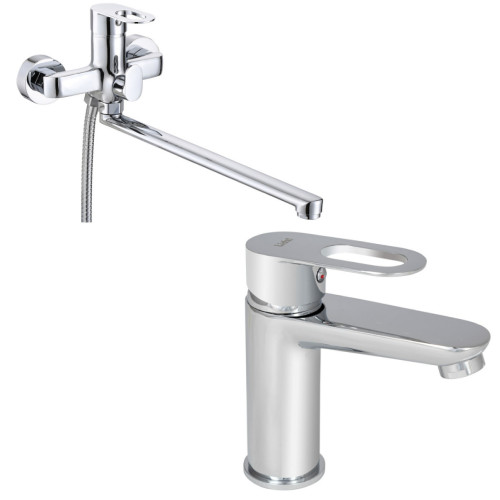 Набор 2в1 смеситель для ванны lidz latwa 005 chrome + смеситель для раковины lidz latwa 001 chrome