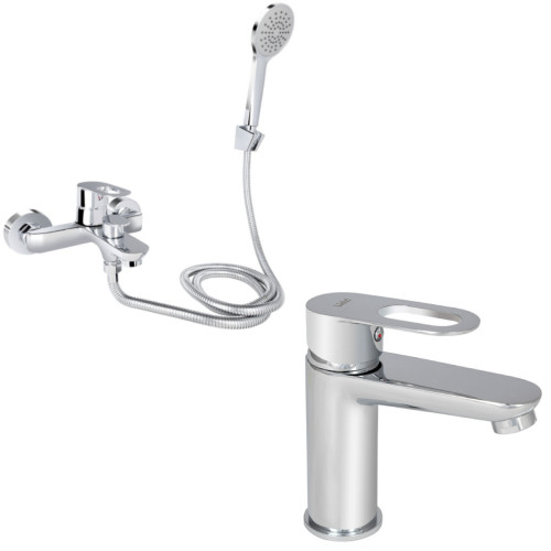 Набор 2в1 смеситель для ванны lidz latwa 006 chrome + смеситель для раковины lidz latwa 001 chrome